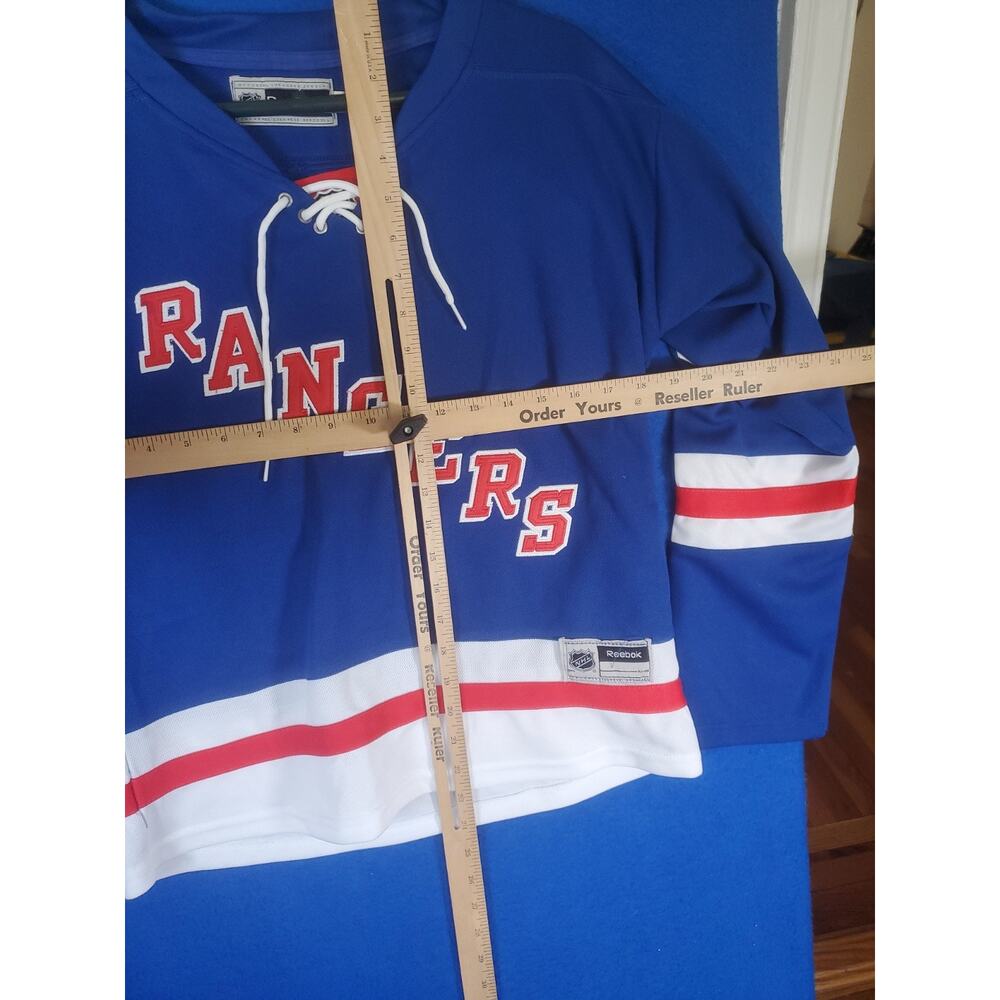Reebok NY Rangers Mika Zibanejad 93 Blue Lace Up Hockey Jersey Women Size Large - Picture 9 of 16